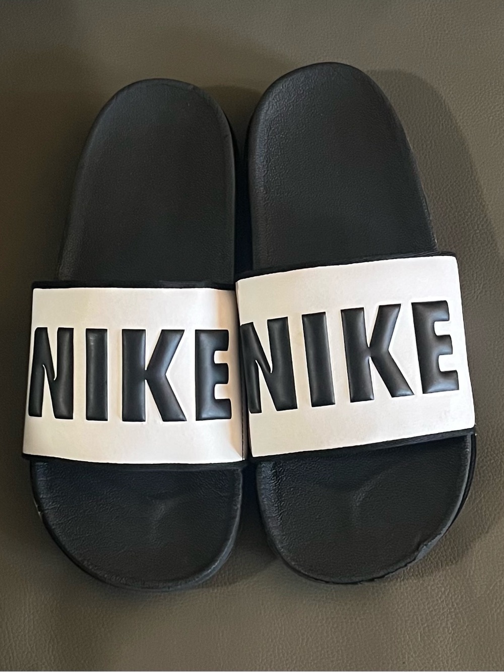 Nike Black & White Slide Sandals